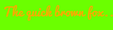 Image with Font Color FFA700 and Background Color 6BFF00
